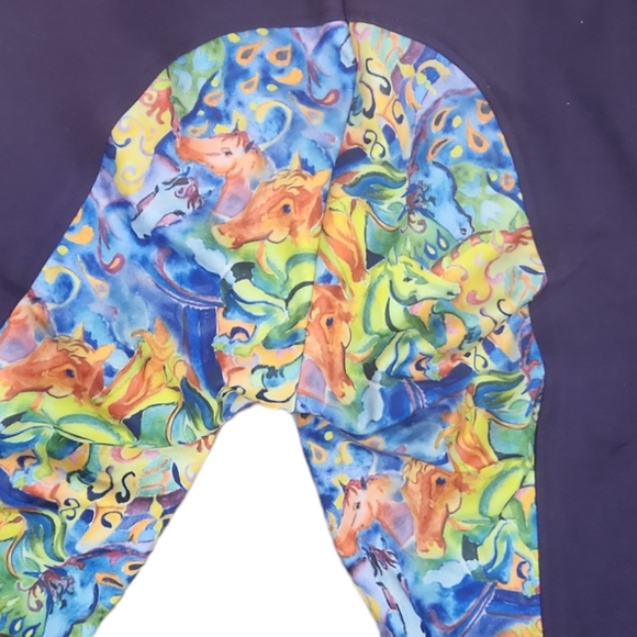 Buckwild Curvy Mare High Waist Breech Purple Painted Ponies Breeches Size 38 - Picture 6 of 12